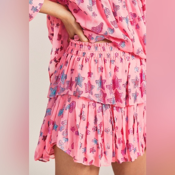 LoveShackFancy Dresses & Skirts - LoveShackFancy Ruffle Mini Skirt Millennial Pink Size XS